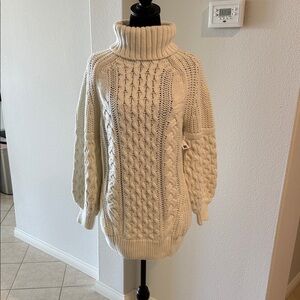 Joie Cream Cable Knit Turtleneck Sweater